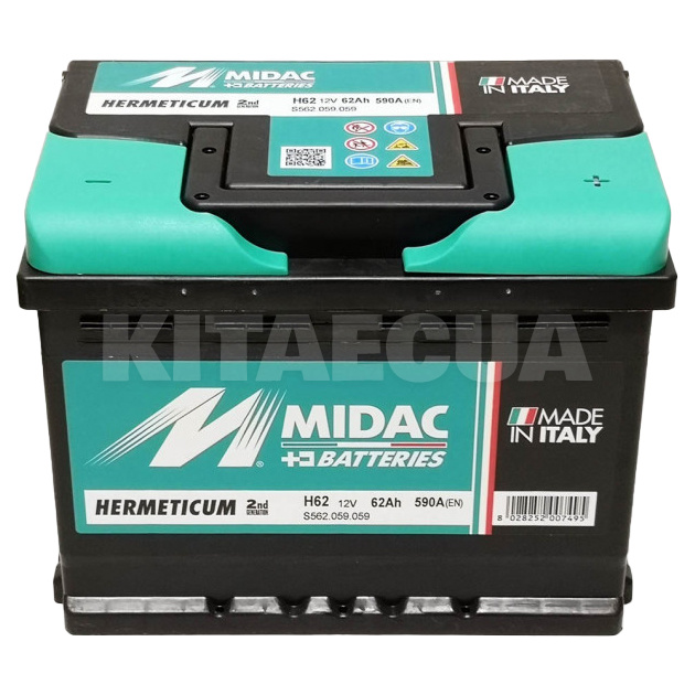 Аккумулятор автомобильный 62Ач 570А "+" справа MIDAC (S562.059.057) - 3