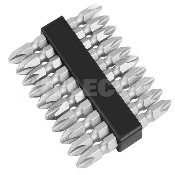 Биты двухсторонние S2 крестовые РН 2х65 мм, 10шт TOLSEN (20360)