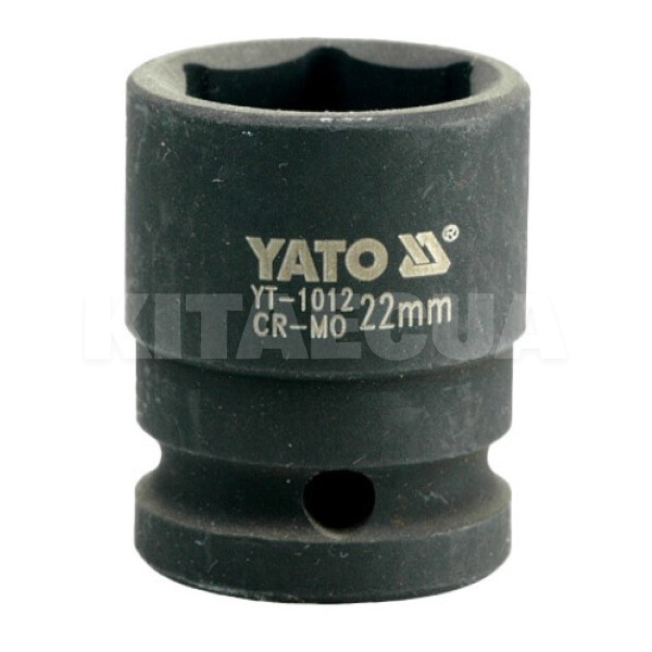 Головка торцева ударна 6-гранна 22мм 1/2" 39мм YATO (YT-1012)