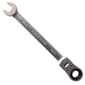 Ключ рожково-накидний 10 мм х 155 мм з тріскачкою та шарніром FORCE