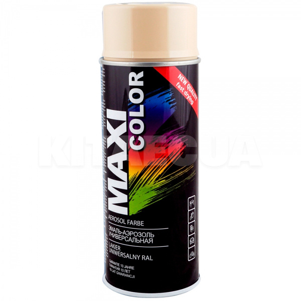 Краска-эмаль бежевая 400мл универсальная декоративная MAXI COLOR (MX1001)