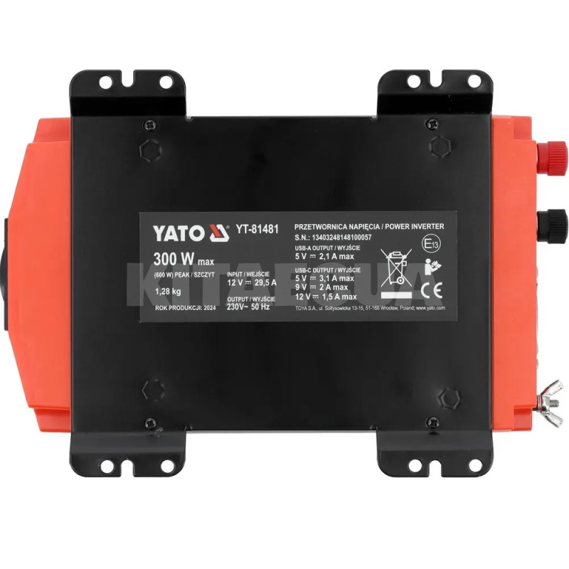 Інвертор 12-230В 300Вт YATO (YT-81481) - 5