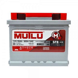 Аккумулятор автомобильный 55Ач 540А "+" слева Mutlu