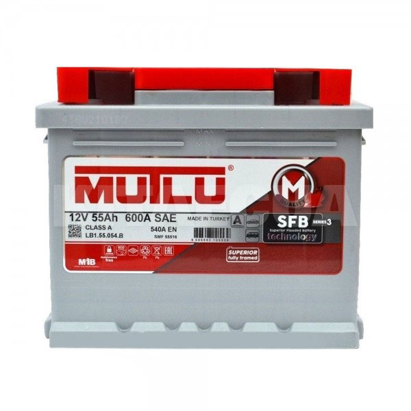 Аккумулятор автомобильный 55Ач 540А "+" слева Mutlu (LB1.55.054.B)