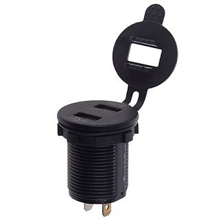 Автомобільний зарядний пристрій 12/24 В 4.2 а з вольтметром зелене підсвічування VITOL