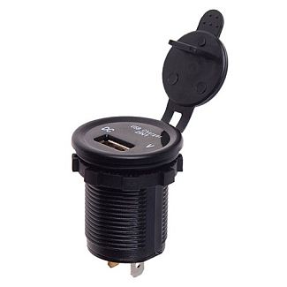 Автомобільний зарядний пристрій 12/24 В 2.1 а з вольтметром червоне підсвічування VITOL