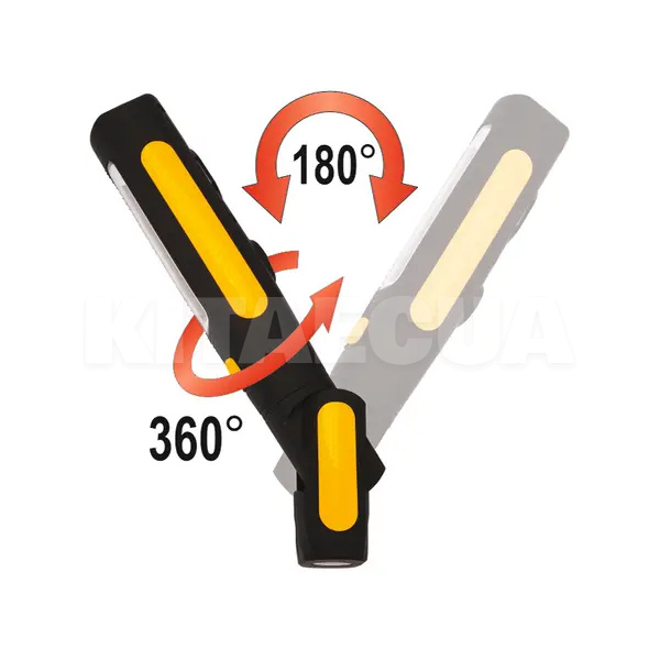 Фонарь аккумуляторный COB-диодный 5+3 Вт 300-170 Лм USB-С зарядка VOREL (82736) - 3