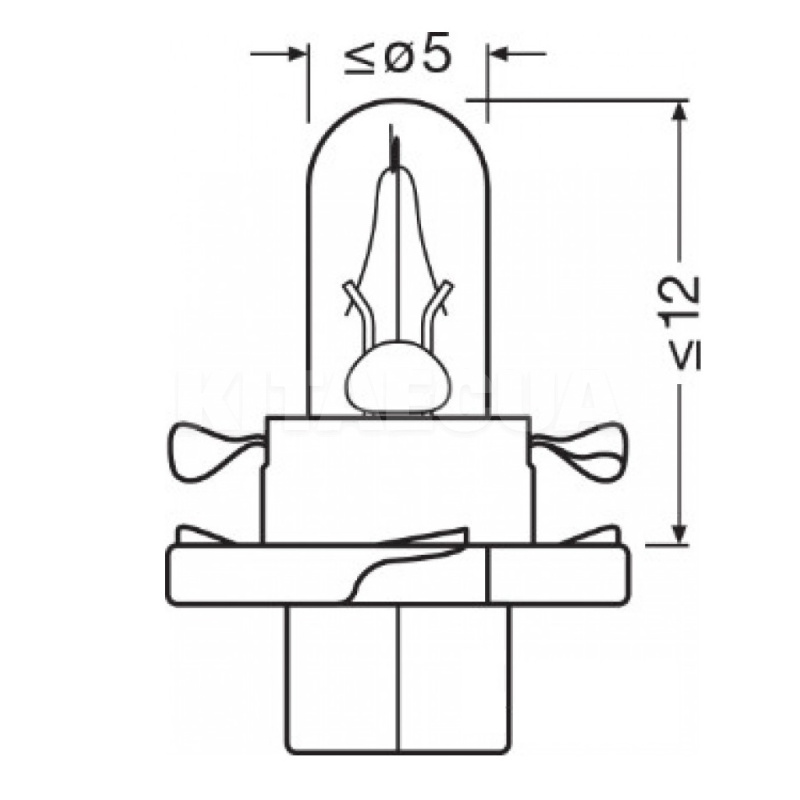 Лампа накаливания BX8.4d 2W 12V Osram (2352MFX6) - 3