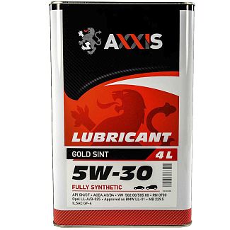 Масло моторне синтетичне 4л 5W-30 Gold Sint AXXIS