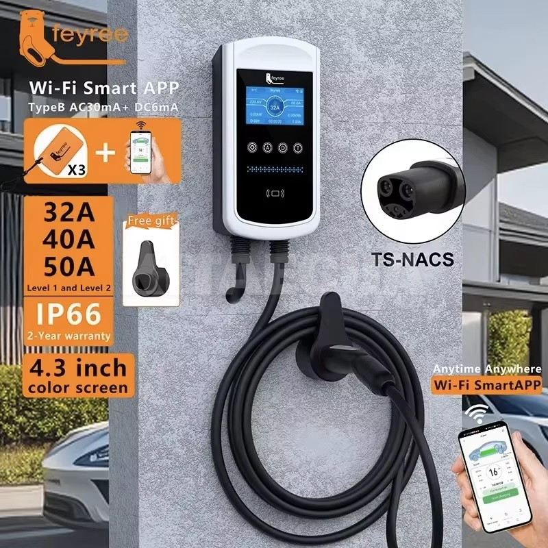 Зарядка для електромобіля Type Tesla 12 кВт 50А 1-фаза Wi-Fi Pisces EV-PRO APP Version FEYREE (FY12-50-1PH-TS-CS-PI) - 2