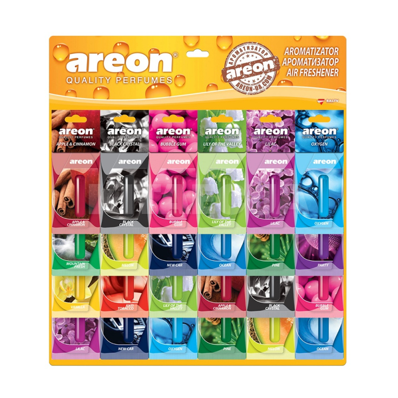 Ароматизатор Mon Liquid Mix "микс" 5 мл на планшете 18шт. AREON (09446-Areon)