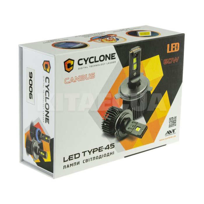LED лампа для авто type 45 H4 60W 6000K Cyclone (102-586) - 3