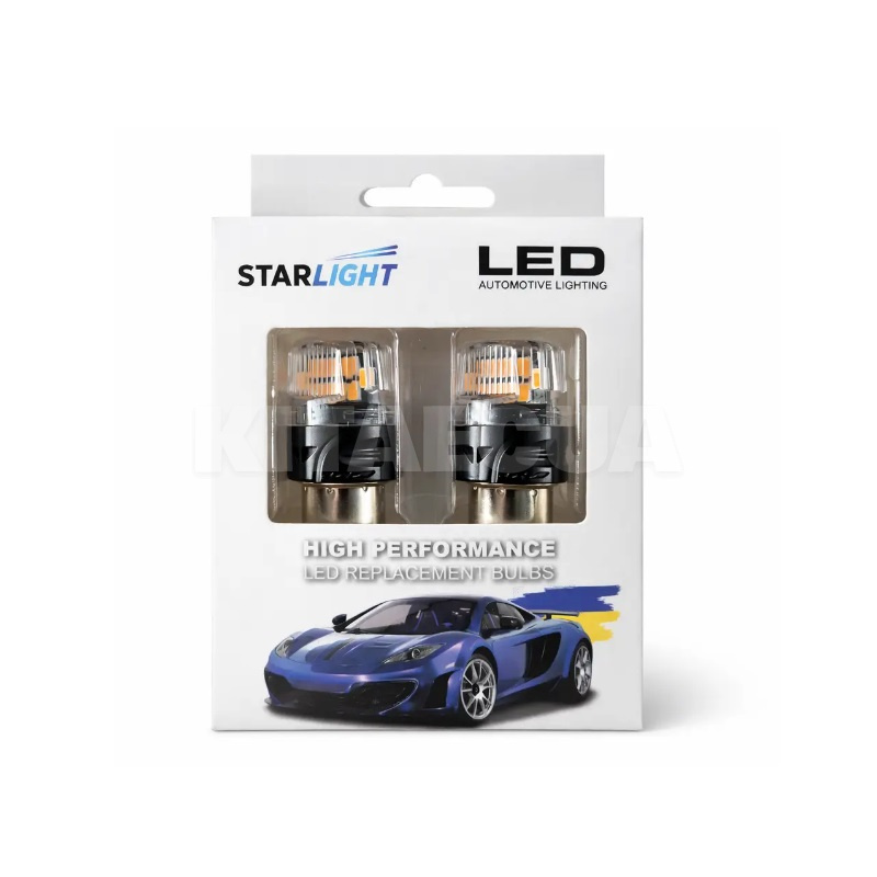 LED лампа для авто Vision P21W 8W 6000K оранжевая (компл.) StarLight (SL-BAU15S-BRS-A)