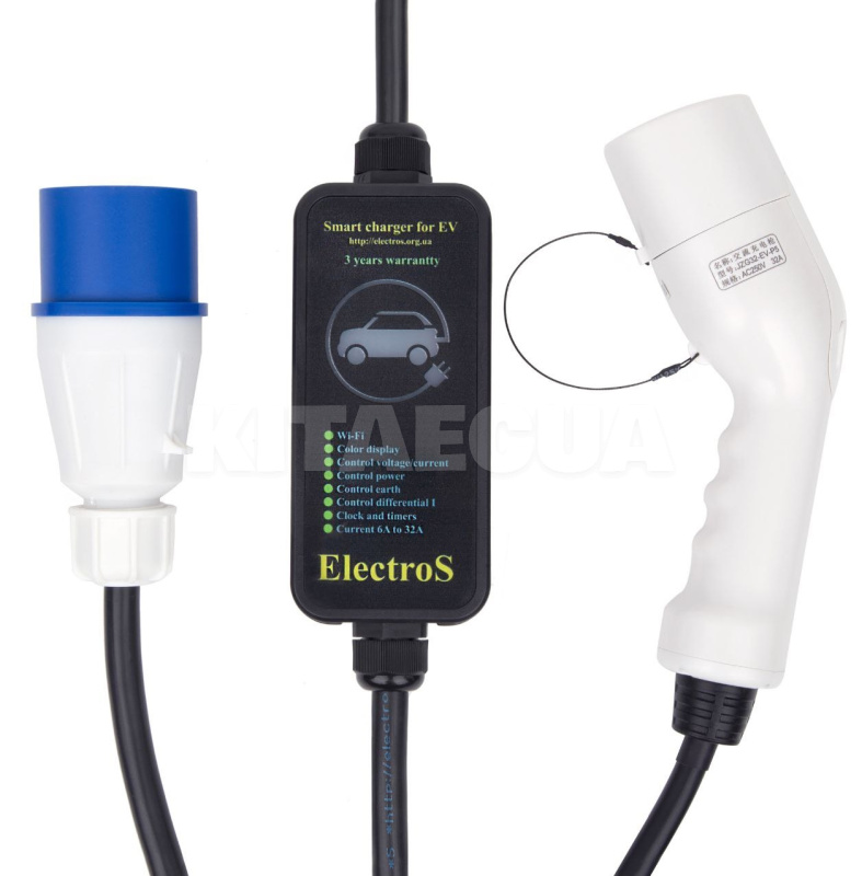 Зарядка для електромобіля GB/T AC 7.4 кВт 32A1-фаза WI-FI ElectroS (7GBTWIFI)