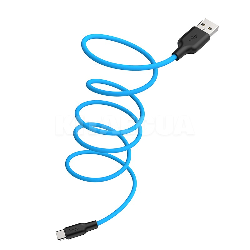 Кабель USB Type-C 3A X21 Plus 1м чорний/синій HOCO (6931474711939) - 2