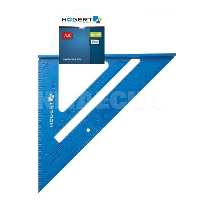 Кутник розмічальний 180 мм алюмінієвий HOGERT (HT4M215) - 2