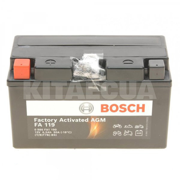 Мото акумулятор FA 119 6.5Ач 90А "+" зліва Bosch (0 986 FA1 190)