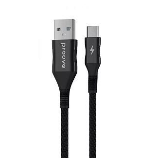 Кабель USB Micro USB 2.4A 1м Braided Scout чорний PROOVE