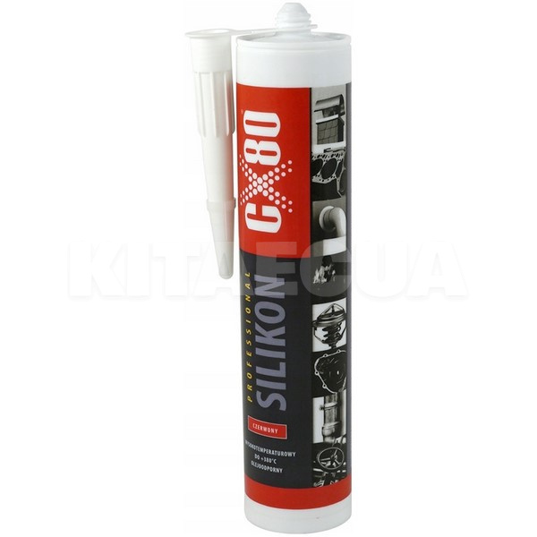 Герметик автомобільний формувач прокладок 310мл Silicone Professional Red Premium червоний CX-80 (310 RD)