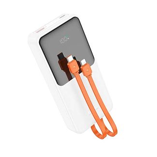 Повербанк Sharp charger 20000mAh 20W білий HOCO - Kitaec.ua Повербанк Sharp charger 20000mAh 20W білий HOCO
