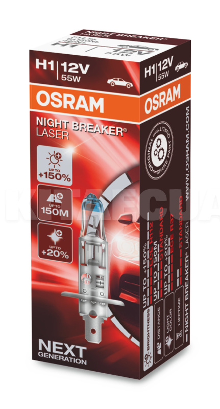 Галогенная лампа H1 55W 12V Night Breaker +150% Osram (OS 64150NL)