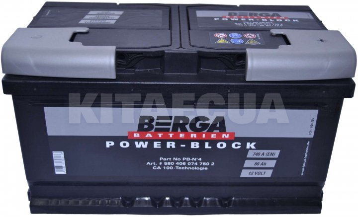 Аккумулятор автомобильный 80Ач 740А "+" справа BERGA (580406074)