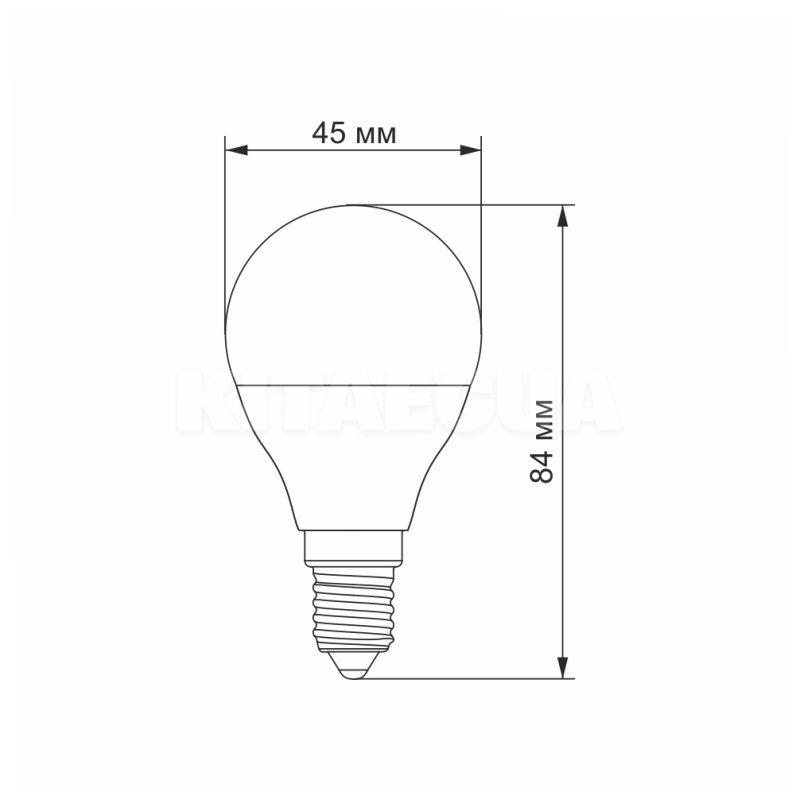 LED лампа E14 7W 4100K VIDEX (VL-G45e-07144) - 3