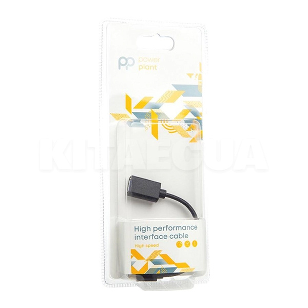 Кабель USB AF - Type-C 0.1м чорний PowerPlant (CA911837) - 2