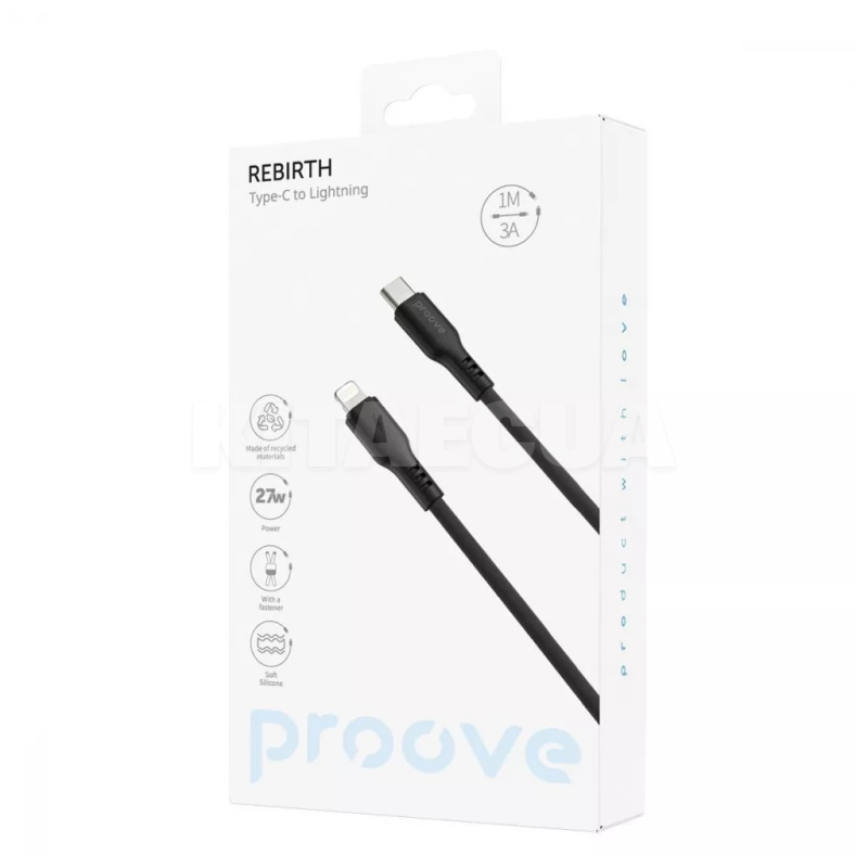 Кабель Type-C Lightning 27W 1м Rebirth белый PROOVE (557690003) - 2