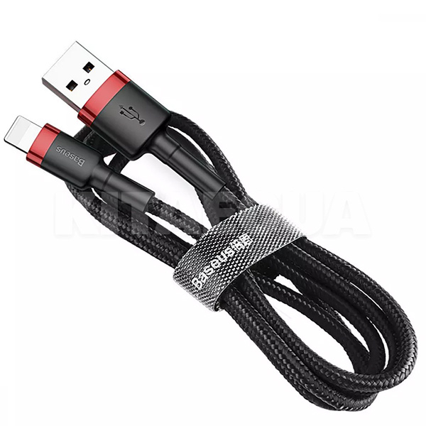 Кабель USB Lightning 1.5A Cafule 2м чорно-червоний BASEUS (CALKLF-C19) - 2