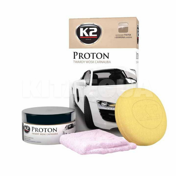 Полироль с воском с губкой и тряпкой 200гр Proton K2 (G040)