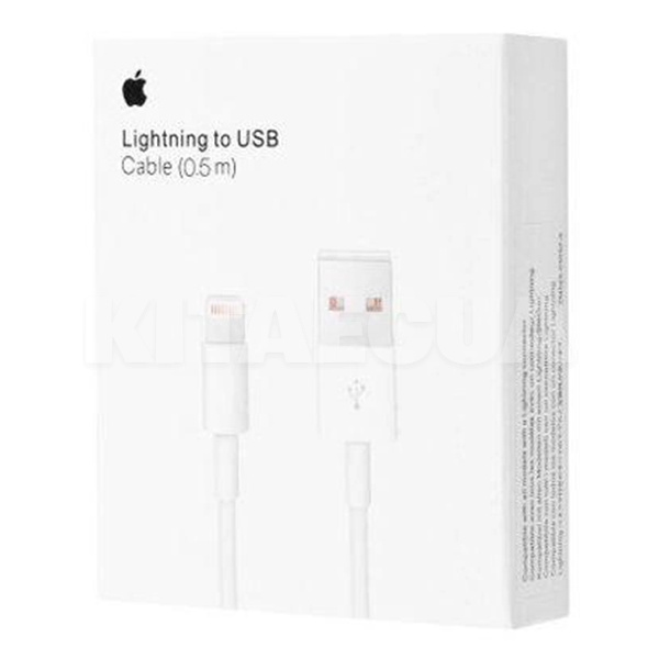 Кабель USB Lightning ORIGINAL 0.5м білий Apple (16406) - 2