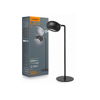 LED настільна лампа з акумулятором чорна VIDEX