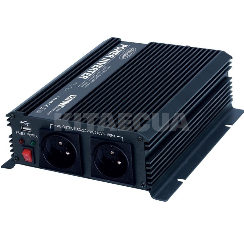 Інвертор 12-230В 2400Вт + USB STUALARM (DO STU351212)