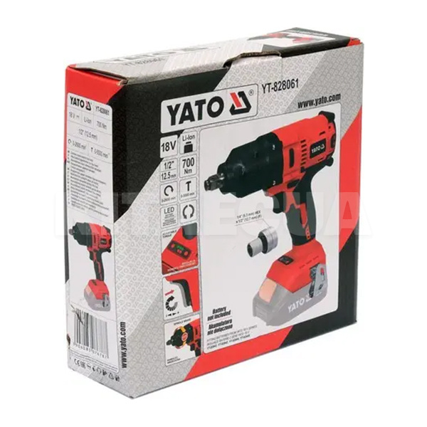 Гайковерт аккумуляторный ударный 700 Нм YATO (YT-828061) - 3