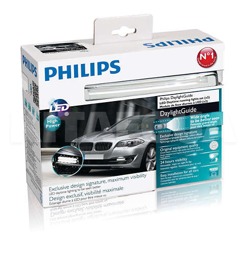 ДХО універсальні DayLightGuide LED 12V 165х18х34мм 6W (комплект) PHILIPS (12825WLEDX1) - 4