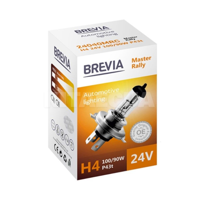 Галогенна лампа H4 100/90W 24V Master Rally CP BREVIA (24040MRC)