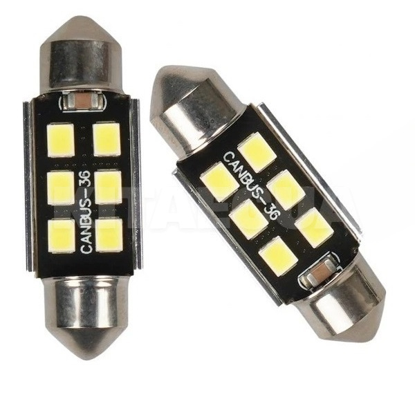 Светодиодная лампа E6 9/18V C5W 36мм (компл.) AMS (41235)
