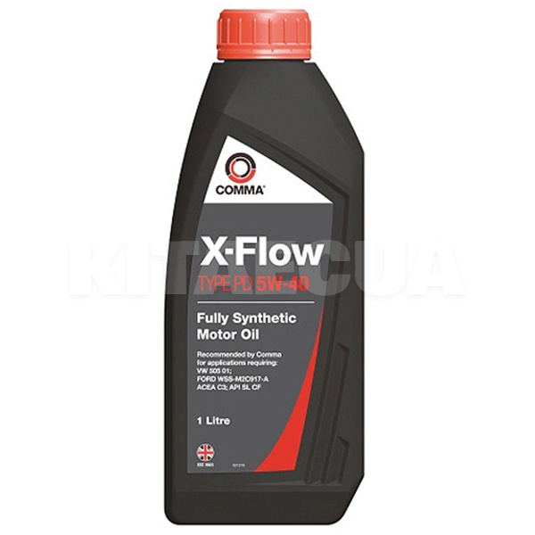Масло моторне синтетичне 1л 5W-40 X-FLOW TYPE PD COMMA (B3857C)