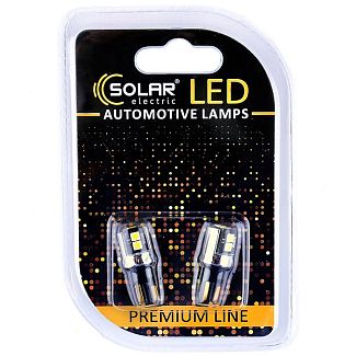 LED лампа для авто Premium Line W2.1x9.5d 6W 6500K (комплект) Solar