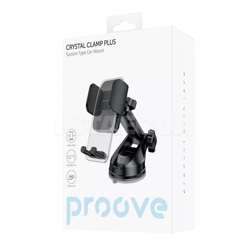 Автомобільний тримач на торпеду Crystal Clamp Plus Suction Type Car Mount PROOVE (555490001) - 2