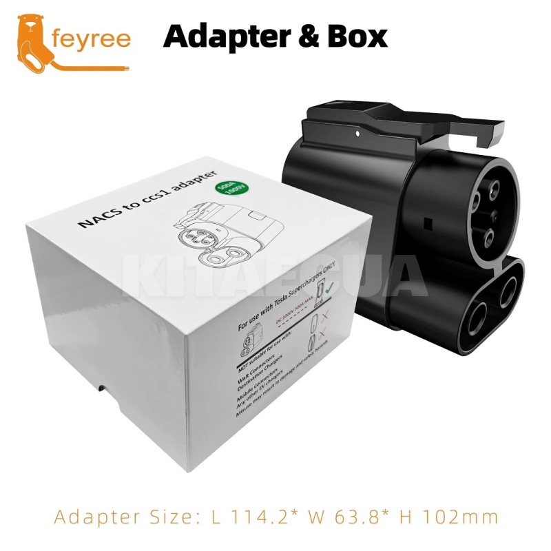 Переходник 350 кВт 500А Type Tesla (NACS) - CCS1 FEYREE (P-NSCS1) - 2