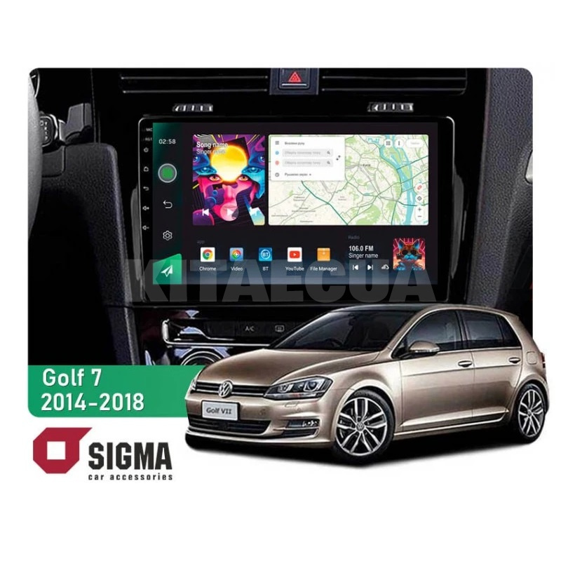 Штатна магнітола PRO 10464 4+64 Gb 10 Volkswagen Golf 7 MK7 2014-2018 (F2) SIGMA4car (40199)