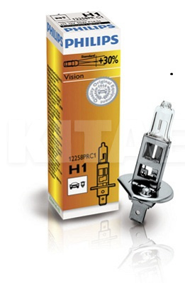 Галогенная лампа H1 55W 12V Vision +30% PHILIPS (PS 12258 PR C1)