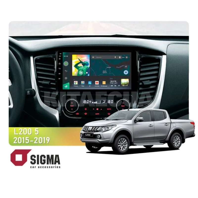 Штатна магнітола X9232 2+32 Gb 9" Mitsubishi L200 5 2015-2019 Автоматичний кондиціонер SIGMA4car (33659)