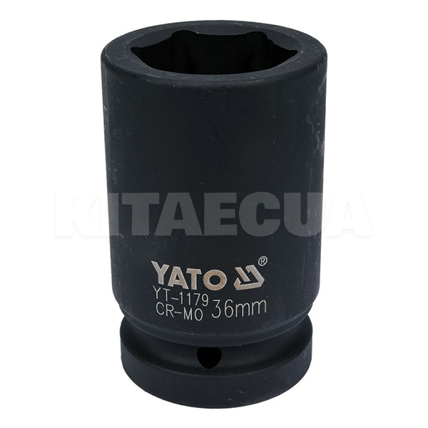 Головка торцева ударна 6-гранна подовжена 36 мм 1" 90 мм YATO (YT-1179)