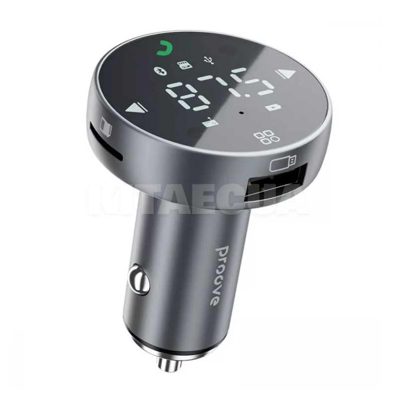Автомобильное зарядное устройство 30W 2USB+Type-C FM Launcher Sound Sync PROOVE (508800010)