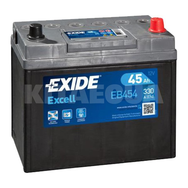 Аккумулятор автомобильный 45Ач 330А "+" справа EXIDE (EB454)