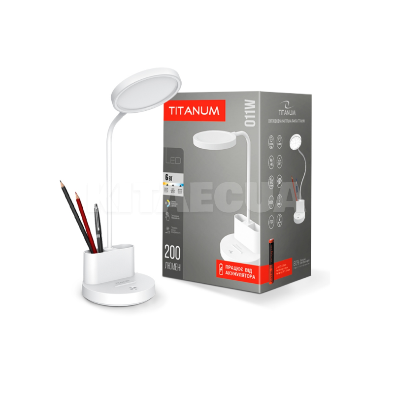 LED настільна лампа з акумулятором TITANUM (TLTF-011W)