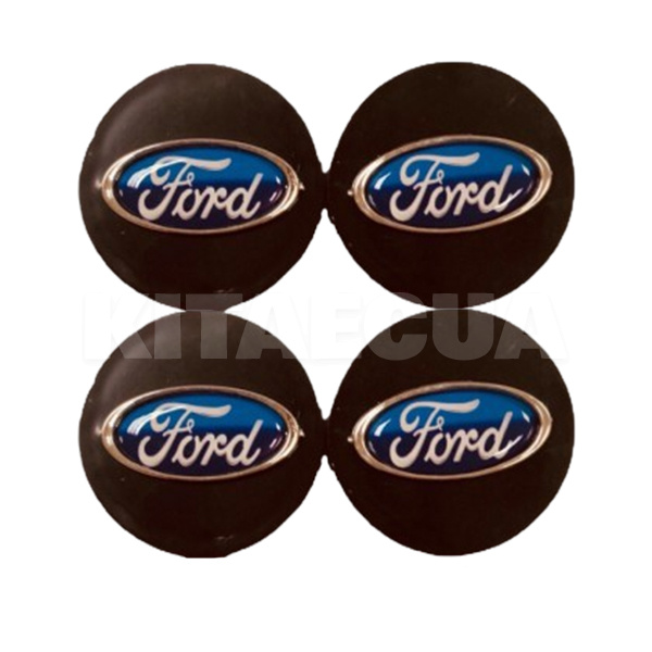 Заглушка колесного диска FORD 60x55 черный ABS пластик 4шт. (105140)